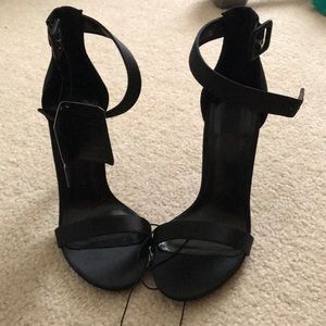 Black open-toe heels